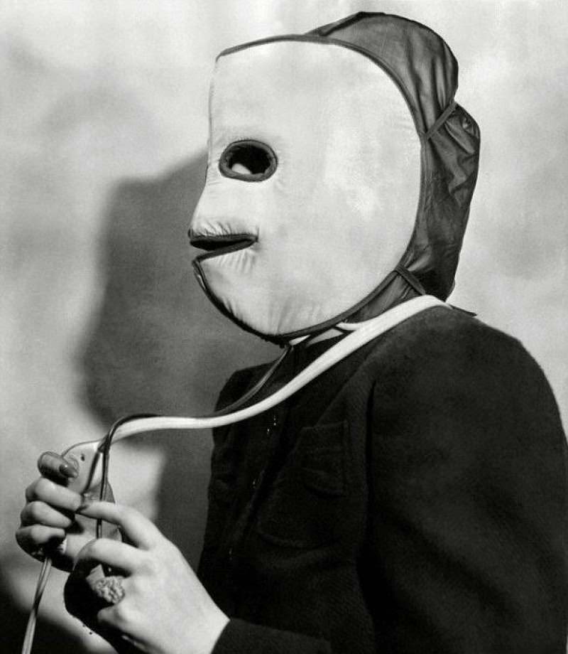 A skin treatment mask in 1940. Is it Pac Man?