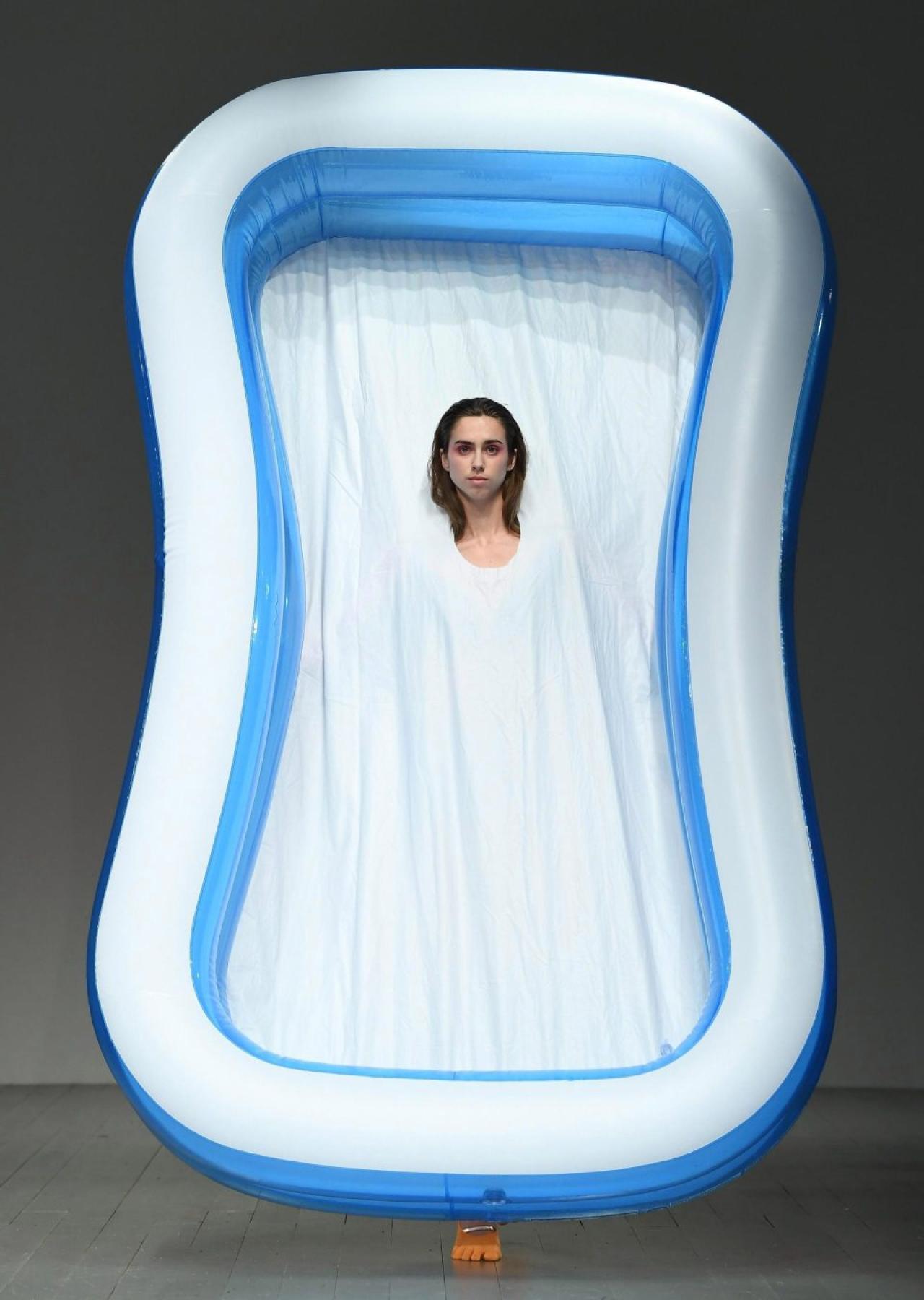 inflatable pool fashion show