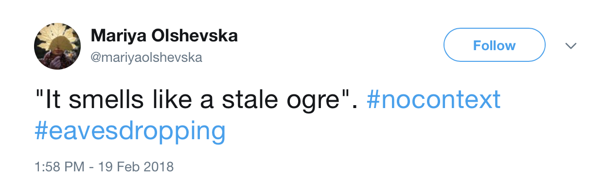 organization - Mariya Olshevska "It smells a stale ogre".
