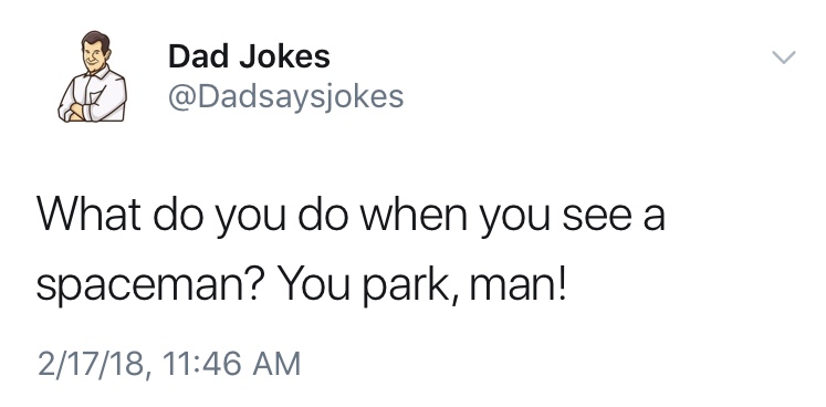dad jokes-  people who unpack - 10 Dad Jokes What do you do when you see a spaceman? You park, man! 21718,