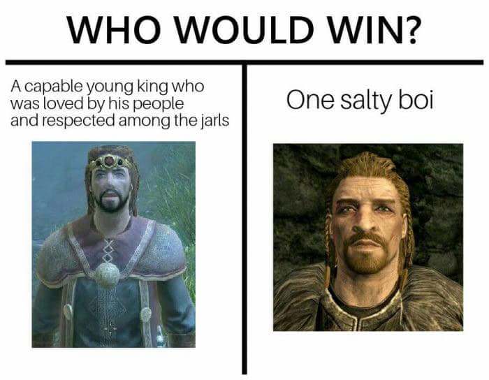 would win offensive memes - Who Would Win? A capable young king who was loved by his people and respected among the jarls One salty boi