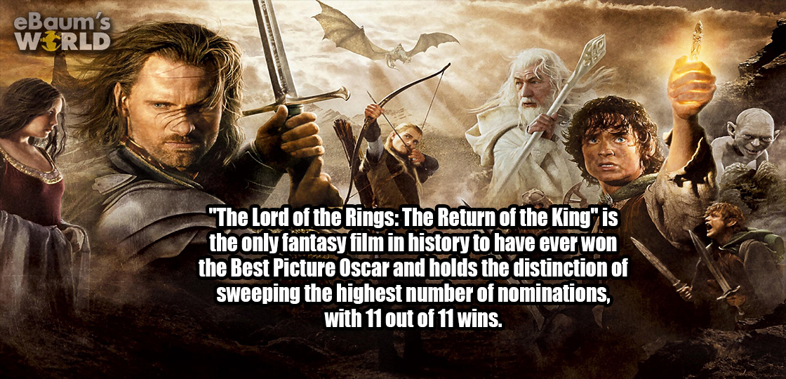 battle lord of the rings - eBaum's Werld "The Lord of the Rings The Return of the King" is the only fantasy film in history to have ever won the Best Picture Oscar and holds the distinction of sweeping the highest number of nominations, with 11 out of 11 