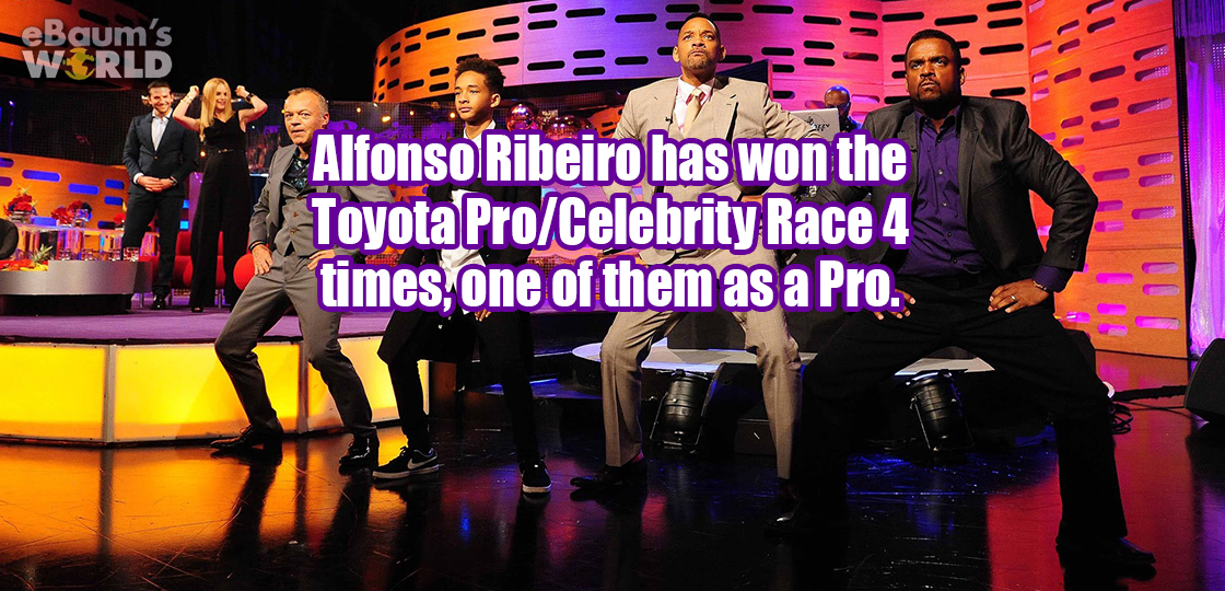 alfonso ribeiro will smith - eBaum's World Ii ml Alfonso Ribeiro has won the Toyota ProCelebrity Race 4 times, one of them as a Pro.
