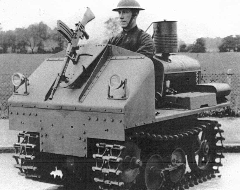 An experimental one man machine gun tank in England, 1934.