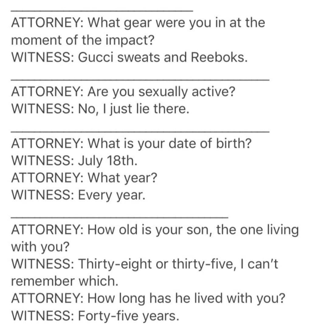 Real Court Transcripts That'll Make You Wonder About The System