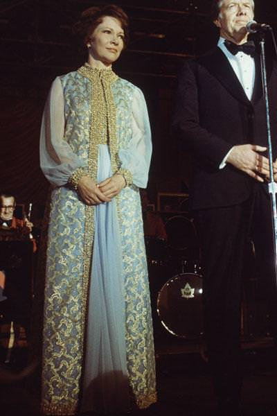 1977 - Rosalynn Carter. This is the same gown she wore to Jimmy Carter’s inauguration as governor of Georgia.