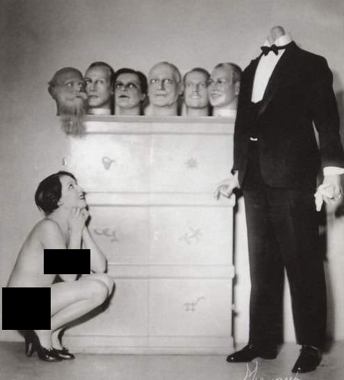 An artistic photo shows a nude model creating the perfect man somewhere in the US in 1938.