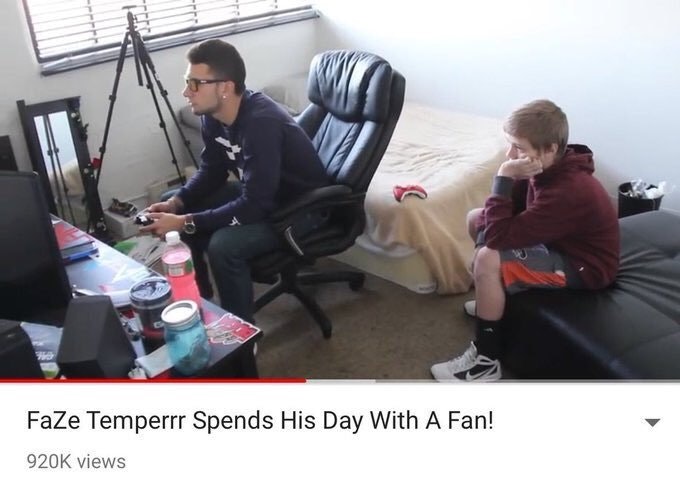 funny gaming memes - faze temperrr meme - FaZe Temperrr Spends His Day With A Fan! 9206 views