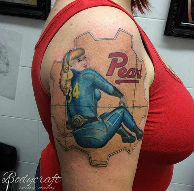 Fallout Gaming Tattoos  - fallout girl tattoo - Peal spodycraft tattoo & piercing
