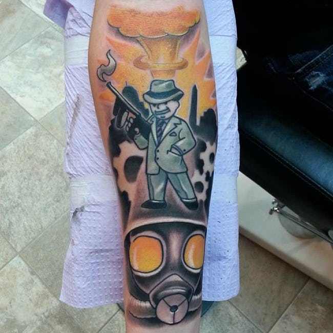 Fallout Gaming Tattoos  - fallout 4 tattoo sleeve