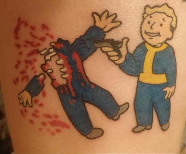 Fallout Gaming Tattoos  - fallout perk tattoo