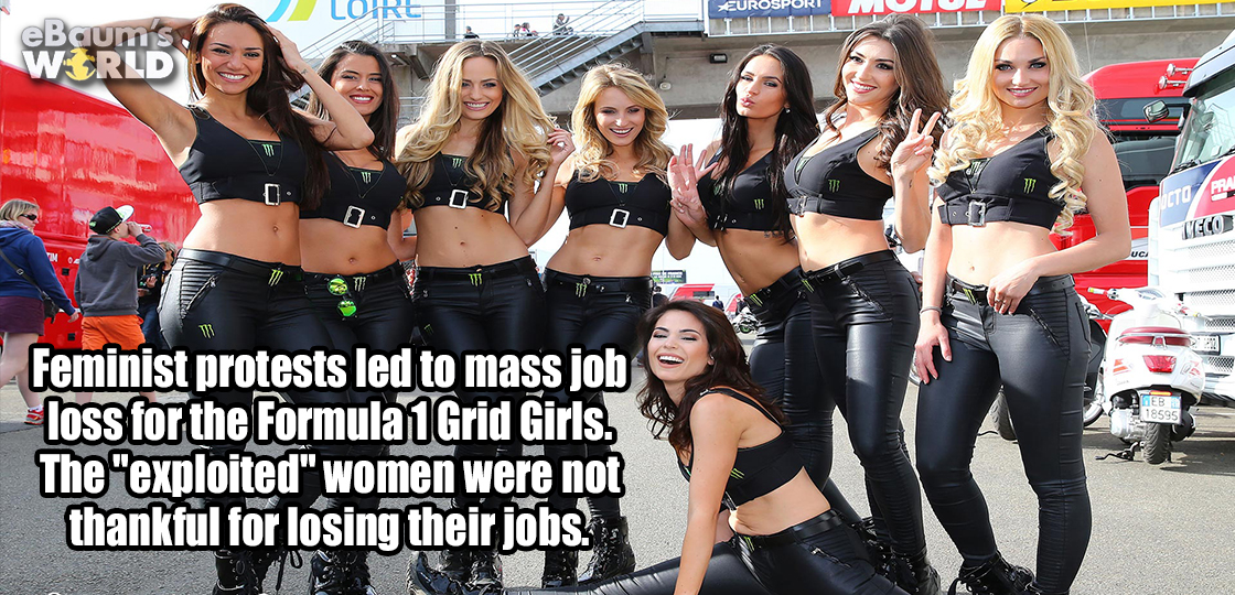car - Loire Urosport eBaums, Wrld Feminist protests led to mass job loss for the Formula 1 Grid Girls. The "exploited" women were not thankful for losing their jobs.
