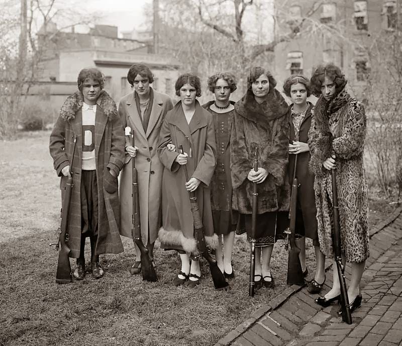 The girls rifle team at Drexel Institute, US in 1925.