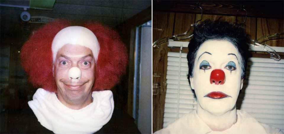 Tim Curry doing makeup testing for IT.
