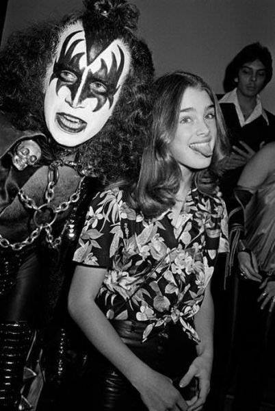 Gene Simmons and Brooke Shields.