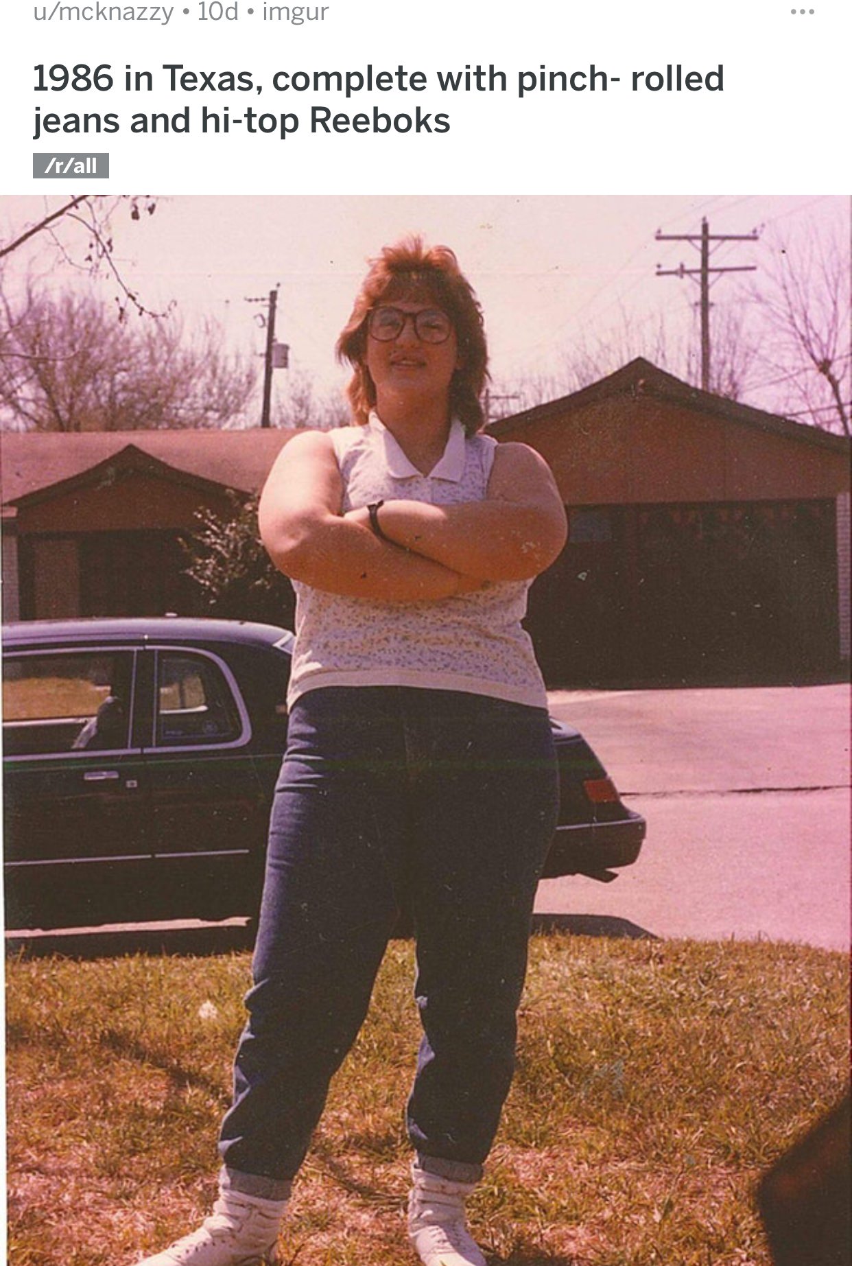 photograph - umcknazzy 10d imgur 1986 in Texas, complete with pinch rolled jeans and hitop Reeboks rall