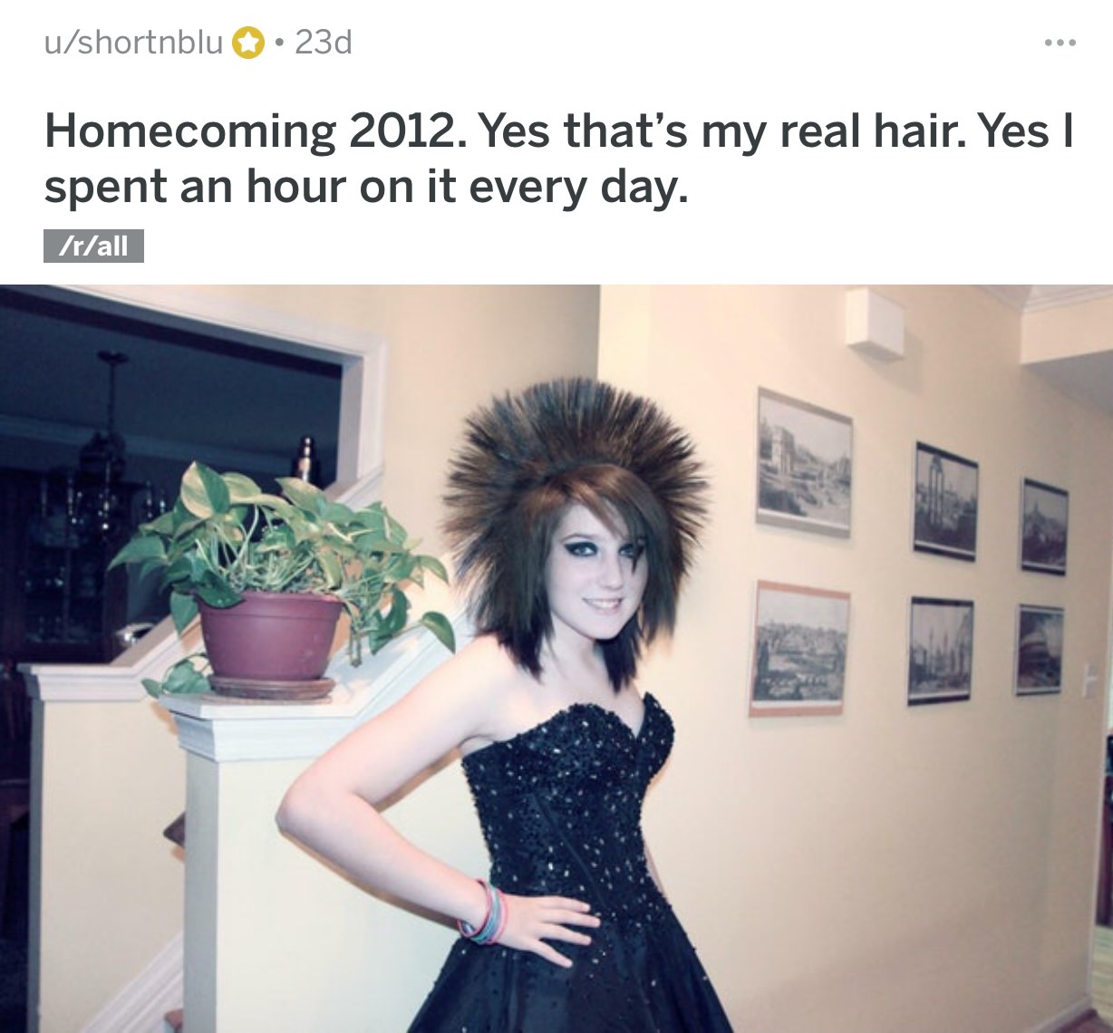 Photograph - ushortnblu 23d Homecoming 2012. Yes that's my real hair. Yes | spent an hour on it every day. rall