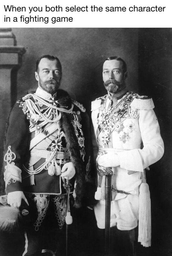 nicholas ii and george v - When you both select the same character in a fighting game 0000