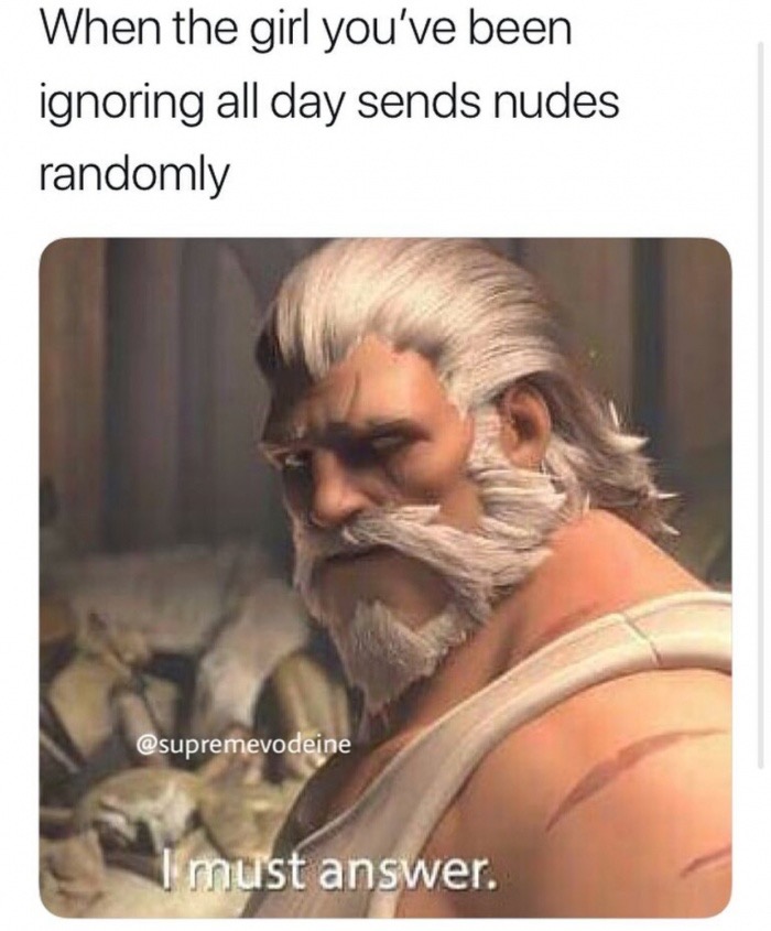 reinhardt honor and glory - When the girl you've been ignoring all day sends nudes randomly I must answer.