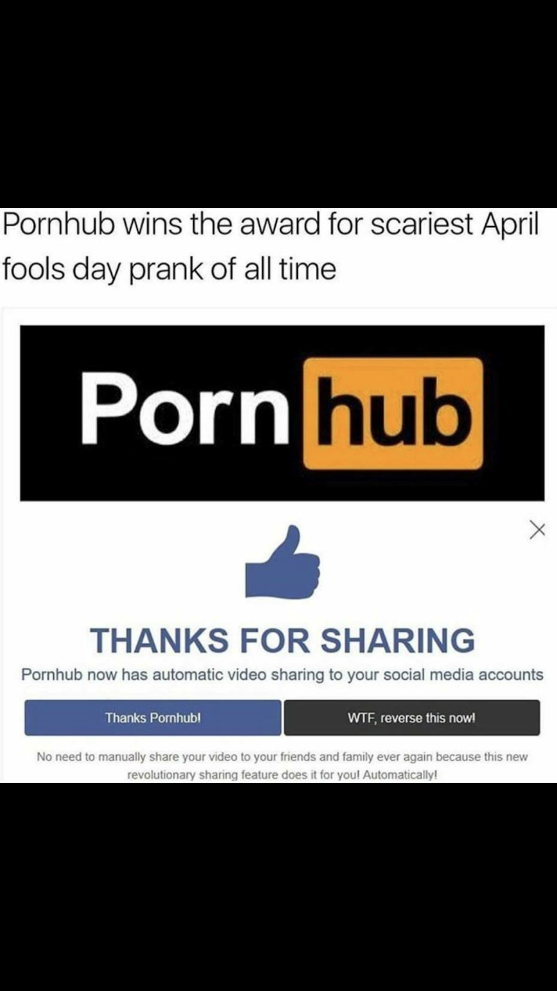 Pornhub april fools prank