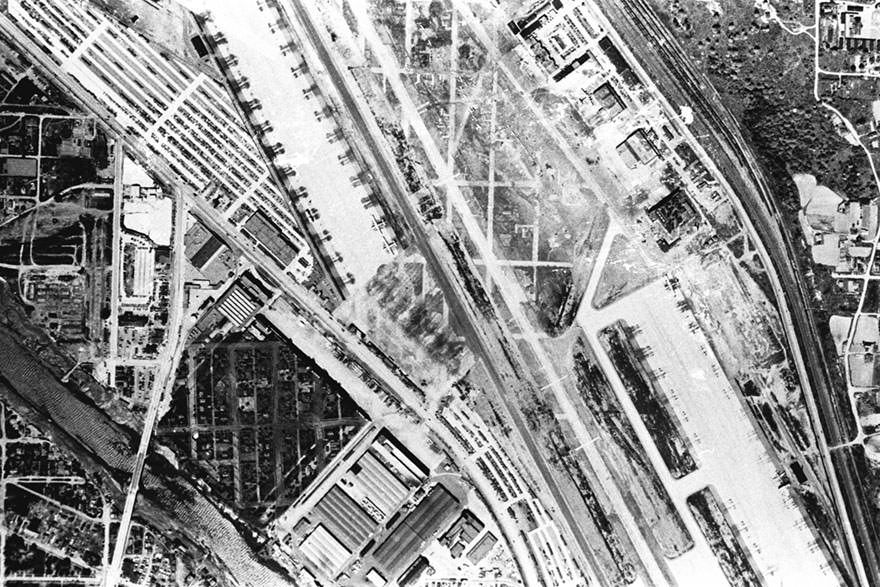 Boeing plant aerial photo taken from around 5000 feet. This was taken in either 1944 or 1945.