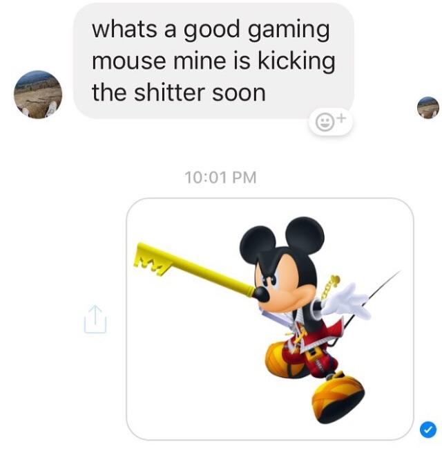 mickey mouse kingdom hearts - whats a good gaming mouse mine is kicking the shitter soon