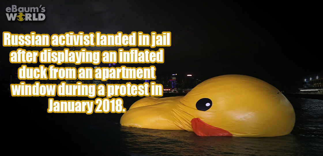 ebaumsworld - eBaum's World Russian activist landed in jail after displaying an inflated duck from an apartment window during a protest in
