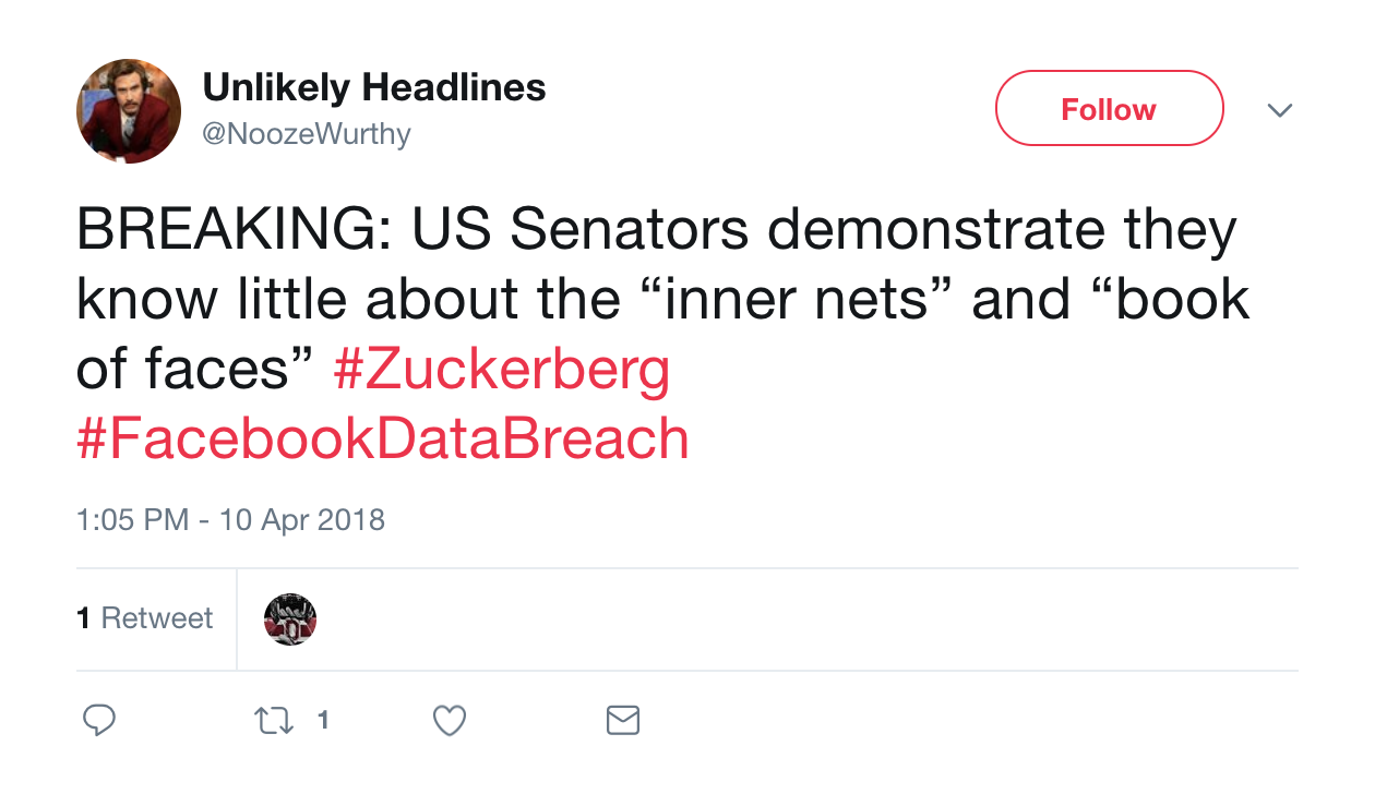 break up - Unly Headlines Breaking Us Senators demonstrate they know little about the "inner nets" and "book of faces DataBreach 1 Retweet D 221
