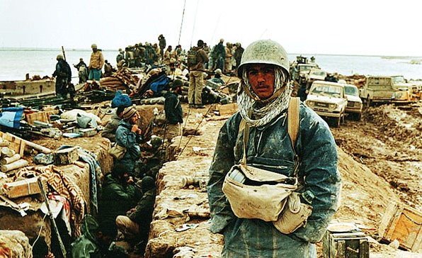 Iranian soldiers hold a position during the Iran-Iraq War in 1982. The war was a stalemate, and lasted 8 long years. It also took part the same time during the Soviet Occupation of Afghanistan, from 1980-1988. Both sides claimed victory. The Iranian Revolution worried Iraq, and border disputes turned into war in 1980. Each side fortified positions with massive trenches, and large scale trench warfare took place. Anywhere from 500,000 to a million people died during the war.