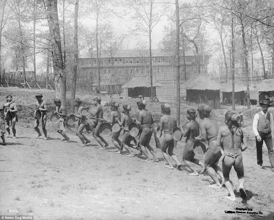 Igorot men from the Philippines, wearing loincloths and carrying hand drums, dance at the Louisiana Purchase Exposition in the US in 1904. This is a form of a human zoo. After defeating Spain in 1898, the US took control of the Philippines and transported local tribes to the US to display in human zoos. They also sold some to Europe for their own human zoos. Germany, Holland, Belgium and the UK had large scale human zoos at one point. The zoos were looked upon by their proprietors and patrons as a way to see different cultures from around the world in a form of their natural habitat. What it really was instead was a form of enslavement, as the participants had no rights. They would be kidnapped or tricked into leaving their homelands, forced to do similar activities (as pictured above) on command, and were paraded as ignorant and inferior people. They were not paid, and could even be separated from family for financial purposes. The last human zoo was at the Worlds Fair in Brussels, Belgium in 1958.