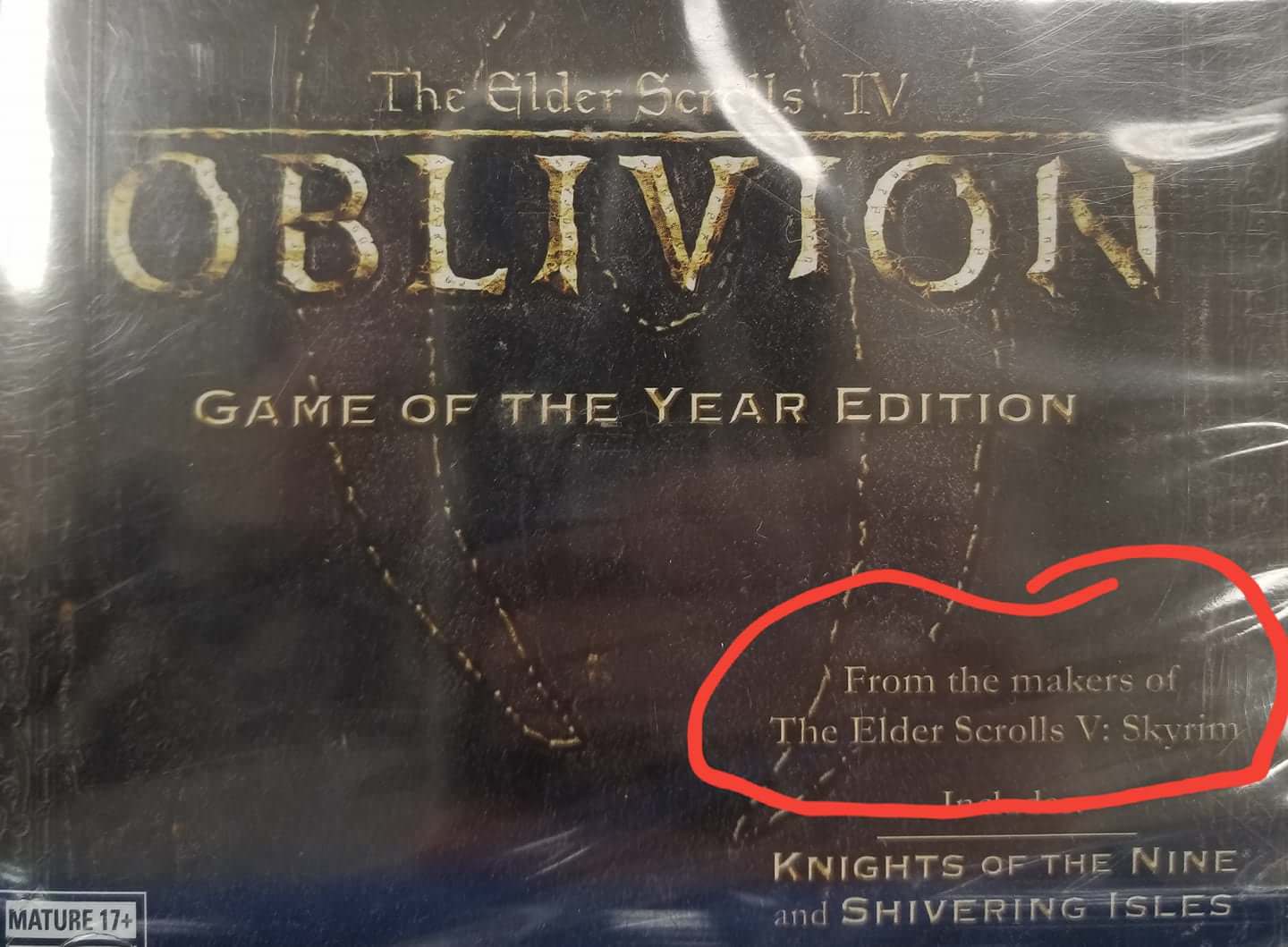 says a lot about our society - The Elder Scris Iv Oblivion Game Of The Year Edition From the makers of The Elder Scrolls V Skyrim Knights Of The Nine and Shivering Isles Mature 17