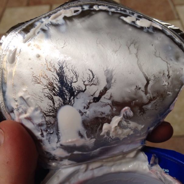 Creepy cemetery on your yogurt. Don't eat that?