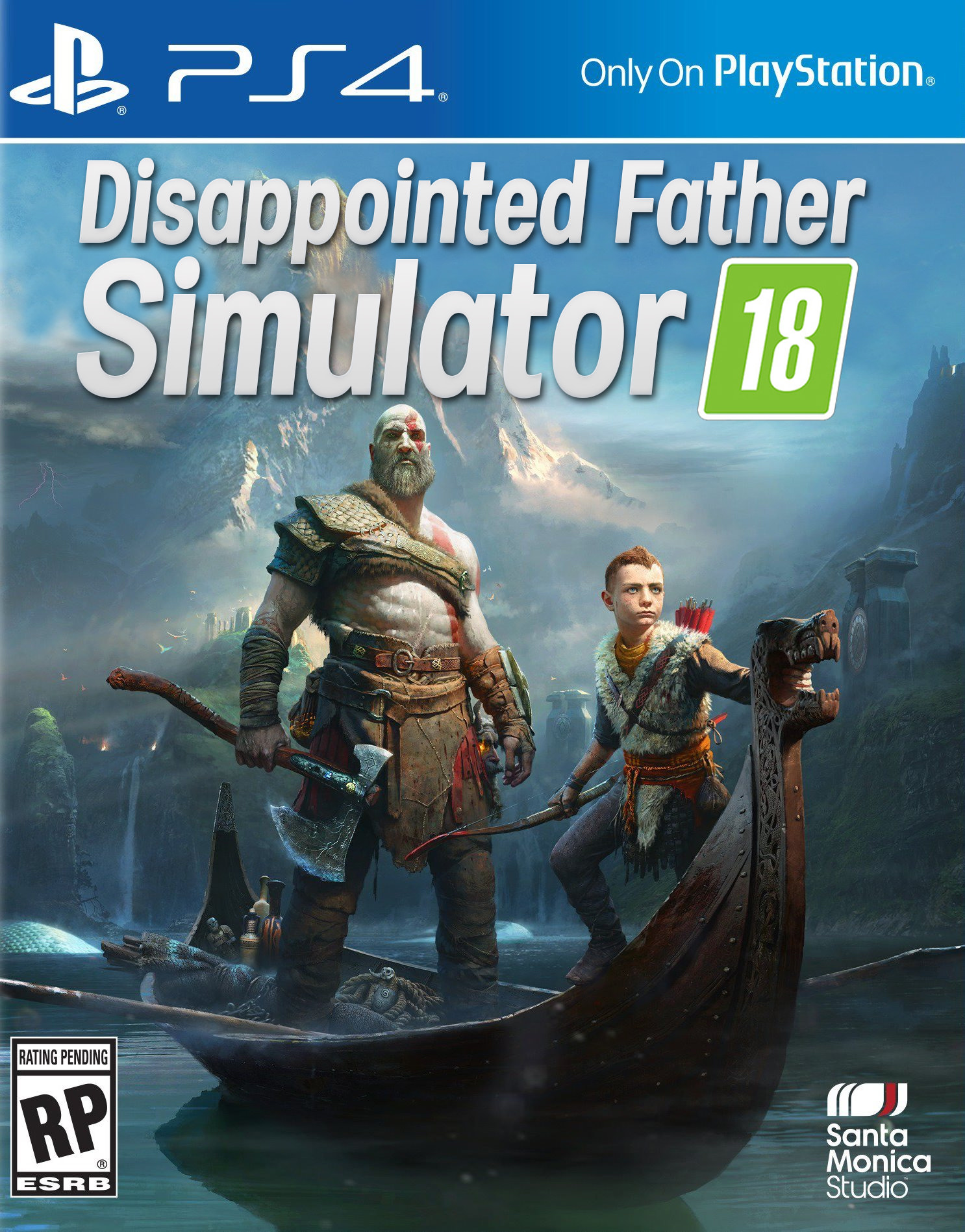 god of war memes - B. P S 4 Only on Playstation. Disappointed Father Simulator 18 Menn Santa Monica Studio