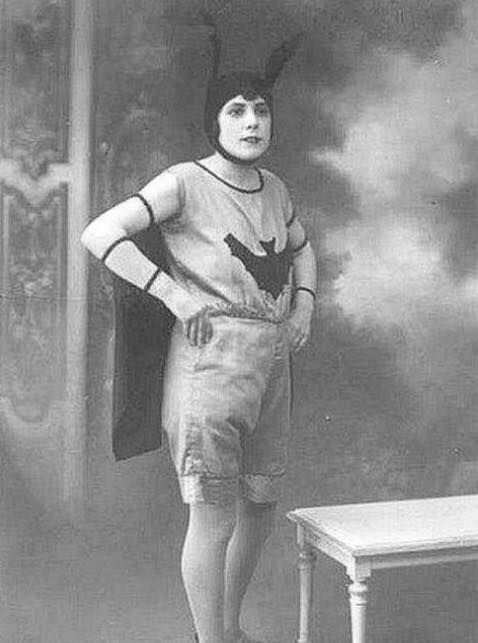 A woman dressed up as a form of Batgirl in 1904, 57 years before the comic character of Batgirl existed (she premiered in 1961).