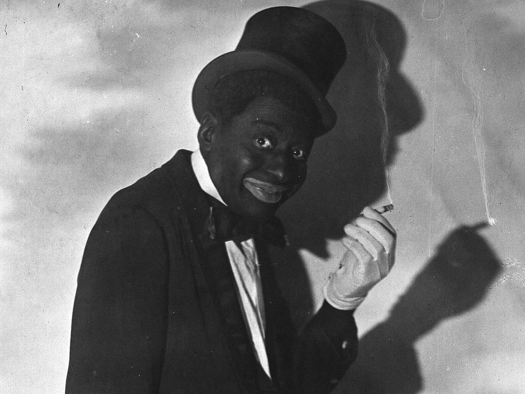 Bert Williams dressed as his blackface character in the US, 1921.