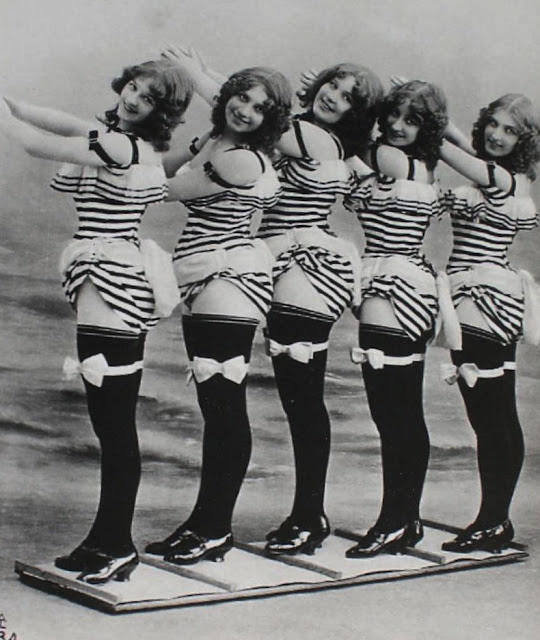 A Burlesque dance troupe in France, 1907.