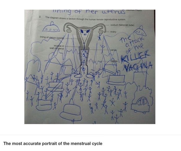 funny test answers anime - ning of ner eterus 2. The diagram shows a section through t h female reproductive system Oviduct fallopian tubo . ovary Ining otarus womy the muscle in wallons attack le of the Aws Killer Te 7 X The most accurate portrait of the