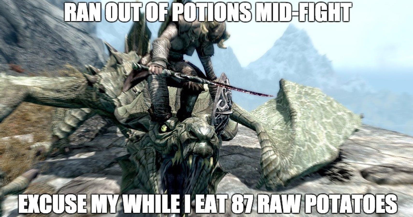 third world success kid - Ran Out Of Potions MidFight Excuse My While I Eat 87 Raw Potatoes