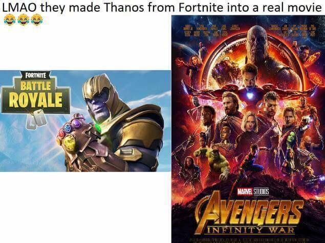 lightning mcqueen dead - Lmao they made Thanos from Fortnite into a real movie Fortnite Battle Royale Marvel Studis Tentera Infinity War Hotell