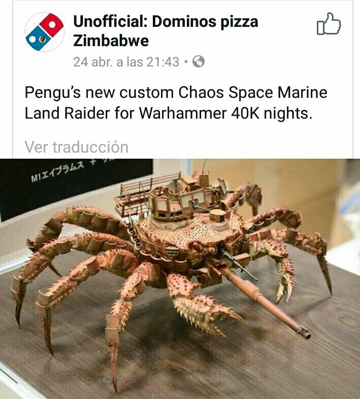 dominos zimbabwe - Unofficial Dominos pizza Zimbabwe 24 abr. a las Pengu's new custom Chaos Space Marine Land Raider for Warhammer 40K nights. Ver traduccin M111547 Fe