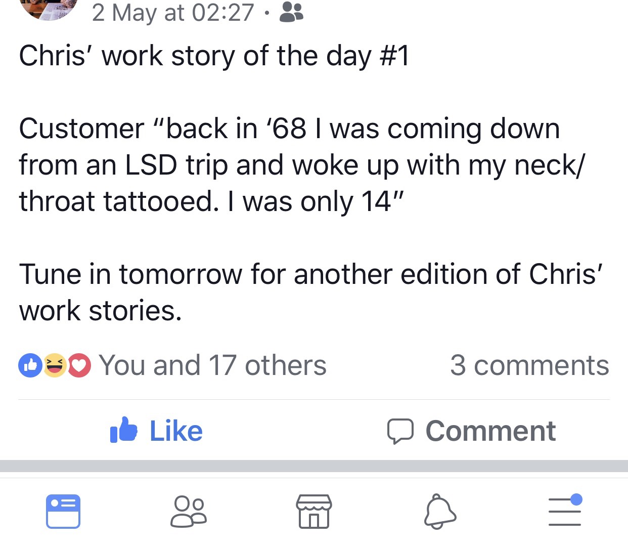 Chris’ Work Stories Are A Spiral You Wanna Fall Down