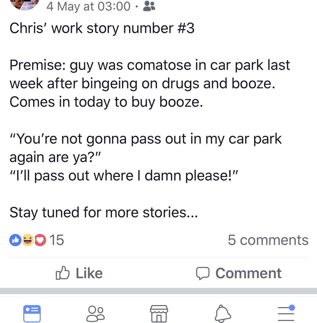 Chris’ Work Stories Are A Spiral You Wanna Fall Down