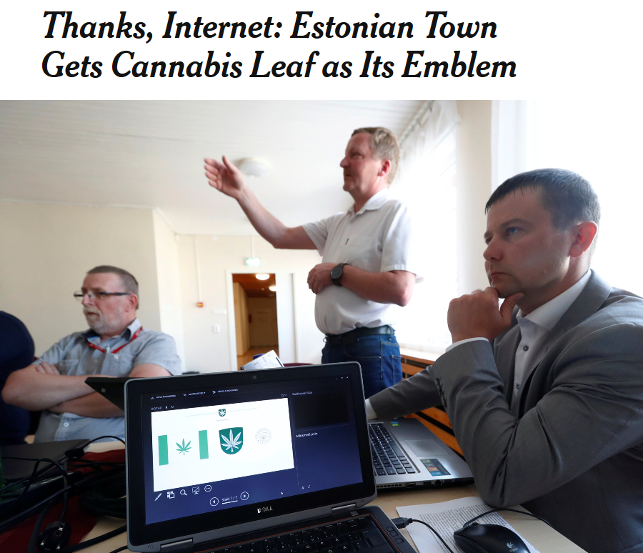 Estonian Town Gets Marijuana As Its Emblem And Blames The Internet For It!