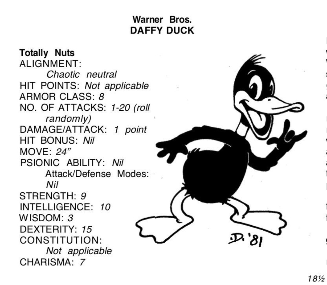 Shocking Reveal Of The Day- Bugs Bunny Is An Advanced Dungeons And Dragons Character