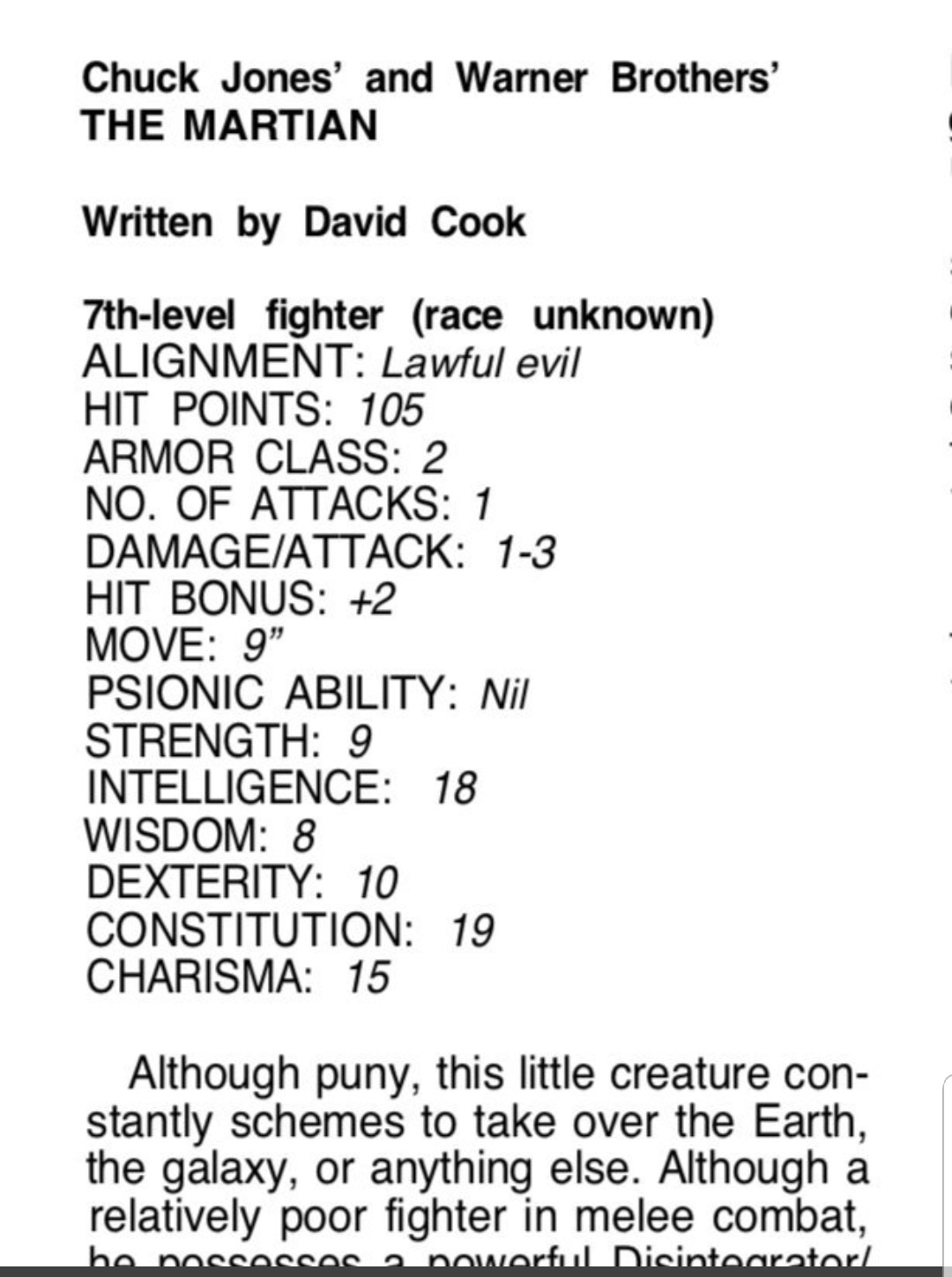 Shocking Reveal Of The Day- Bugs Bunny Is An Advanced Dungeons And Dragons Character