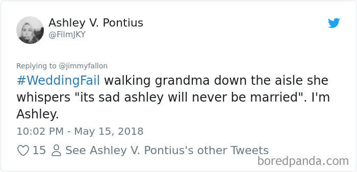 flat earth elon musk and notch - Ashley V. Pontius Fail walking grandma down the aisle she whispers "its sad ashley will never be married". I'm Ashley. 15 8 See Ashley V. Pontius's other Tweets boredpanda.com