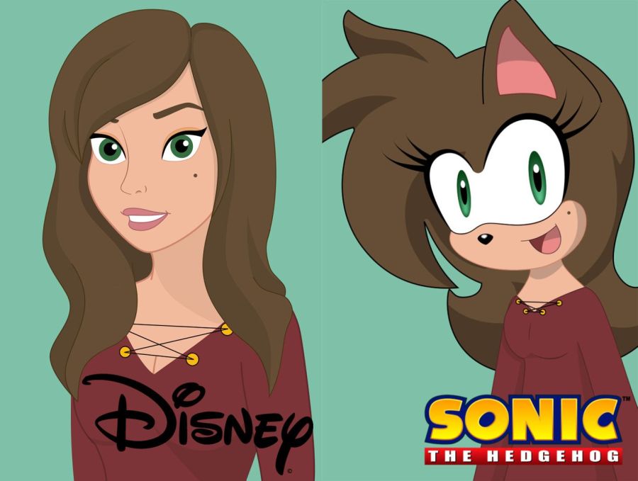 a drawing by artist sam skinner in the style of disney and sonic