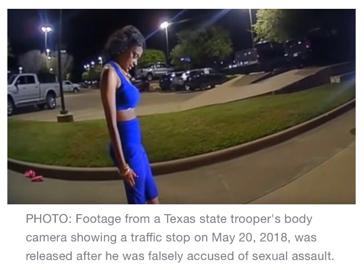 After watching the video, Ellis County and District Attorney Patrick Wilson said, "What happened to that officer is a shame." "I see an officer who conducts himself exactly as society demands police conduct themselves today: Beyond reproach," Wilson told ABC affiliate WFAA in Dallas. "Tragically, that officer still was publicly and maliciously persecuted." Wilson said there was "no apparent motive" for the claims against the trooper, and he's "flabbergasted" as to how the story came out. He said his office is "investigating the possibility" of charges against Dixon-Cole. Assistant Ellis County and District Attorney Ann Montgomery told ABC News in a statement Thursday that "a decision whether to file charges against Dixon-Cole has not been made at this time." "Our office is still investigating to determine exactly what was said and to whom it was said," Montgomery added.