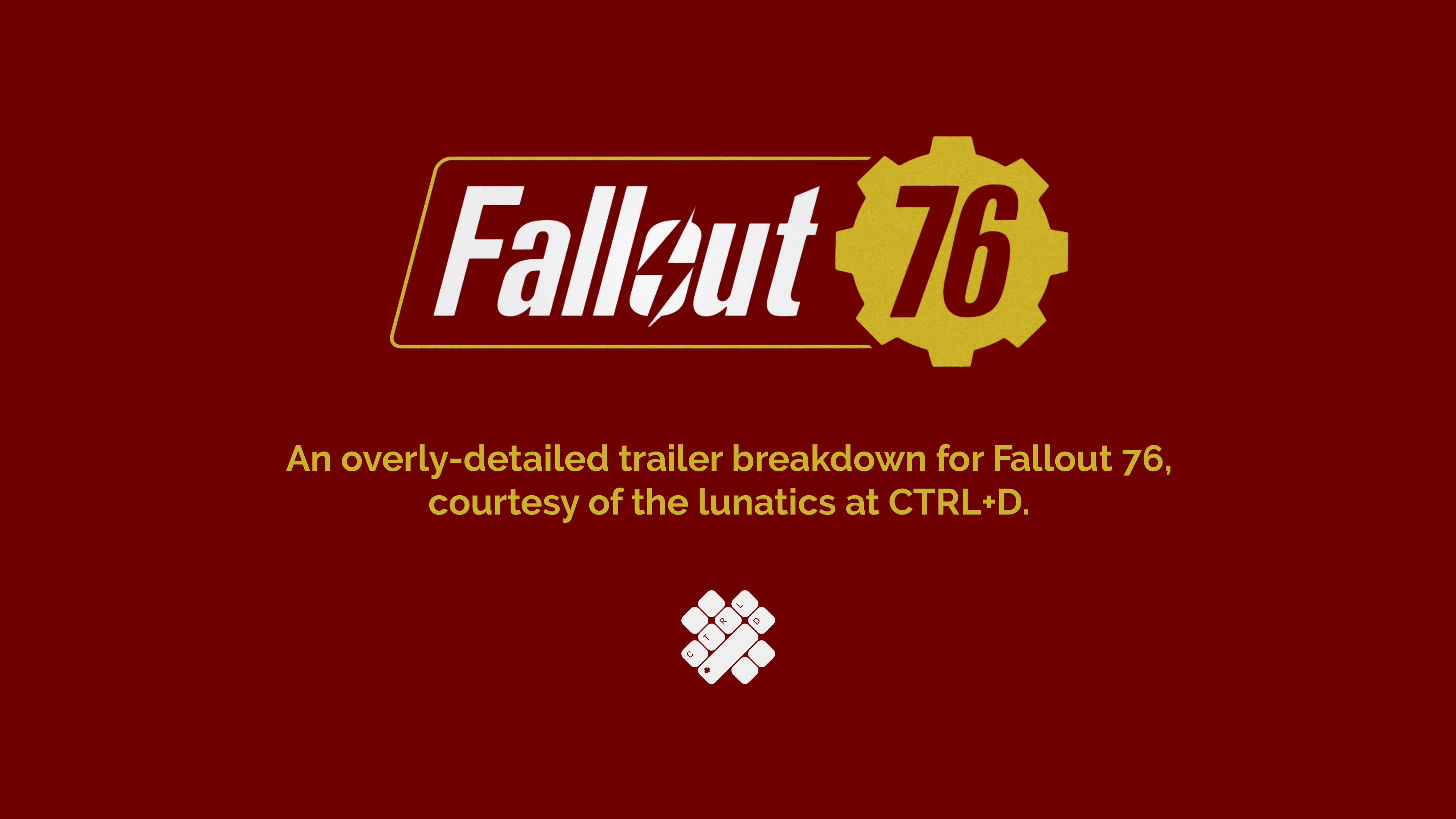 They wrote- "Hello, World! It's Plamen from CTRL+D. After deconstructing what information the teaser trailer for #Fallout76 had to offer, I decided to create this breakdown on steroids, as I have come to the conclusion that there is a significant possibility that Vault 76 was originally occupied by teenagers. Why I think so will become apparent as one reads this rather lengthy post. For the research, I've depended on a mix of deduction and conjecture, so understandably accuracy may not always be of the highest order, however I have made every effort to stick to empirical methodology. I do, however, enjoy the very real proposition that I may either be 100% correct, or astonishingly wrong, no matter the methodology behind my work. And If one wonders why I would go through such great lengths for a single post about a game we will learn more about in just 10 days, well... it's because I find this kind of digging fun. :D That's all. So without further ado, allow me to present the overly-detailed breakdown of this game's teaser trailer."