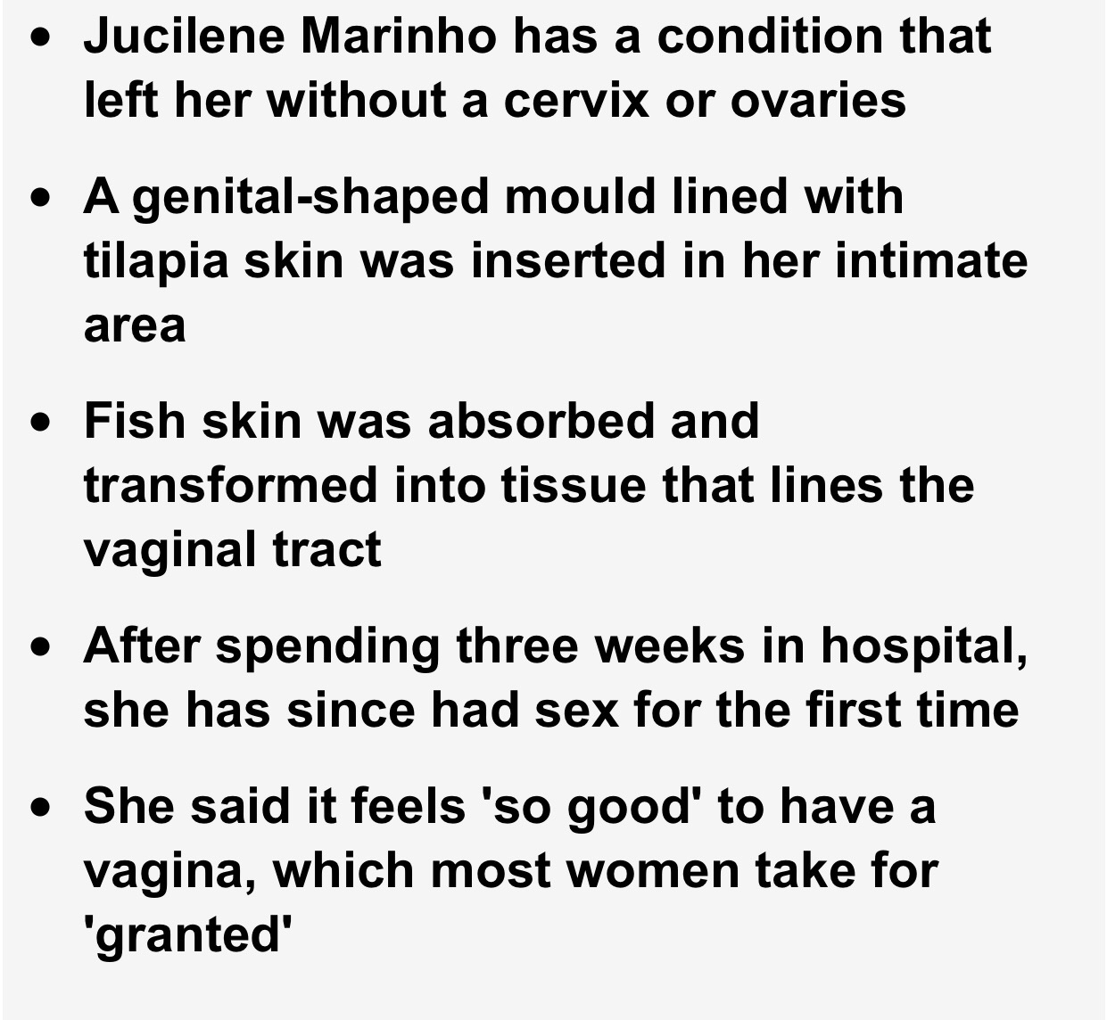 Woman Born Without A Vagina Has One Made Out Of Fish Skin 